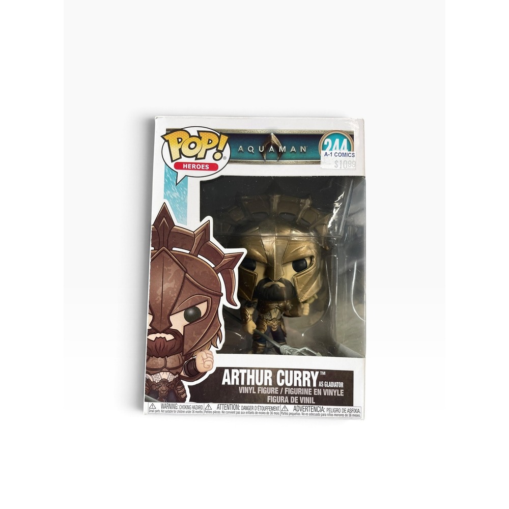 Funko Pop Arthur Curry As Gladiator Aquaman 244 Bronze Vinyl Figure Boxed